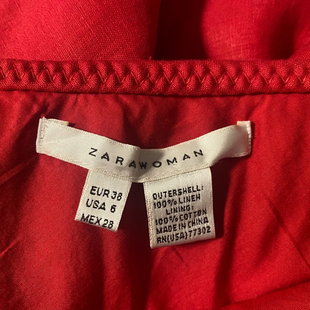 Zara Red A-Line Skirt